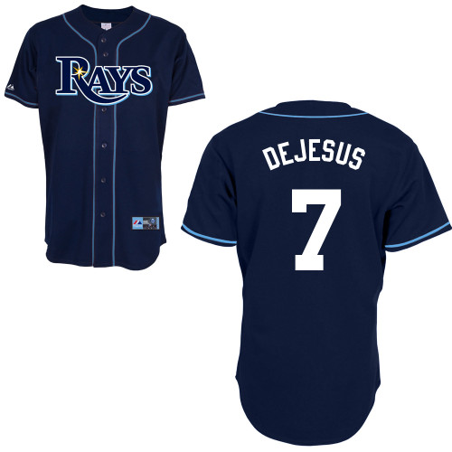 David DeJesus #7 Youth Baseball Jersey-Tampa Bay Rays Authentic Alternate 2 Navy Cool Base MLB Jersey
